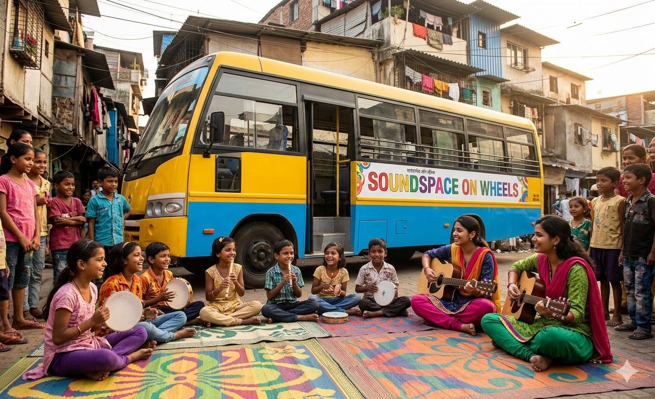 Mumbai Sisters Turn a Bus into a Music Lifeline for Slum Kids