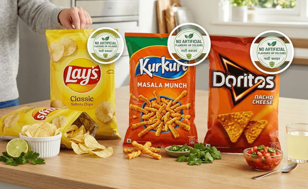 PepsiCo India Adds Clear 'No Artificial' Labels to Snack Packs