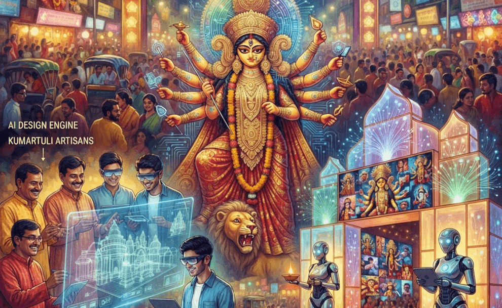 AI Meets Tradition: Durga Puja Gets a Futuristic Tech Makeover