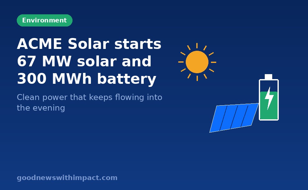 ACME Solar starts 67 MW solar and 300 MWh battery